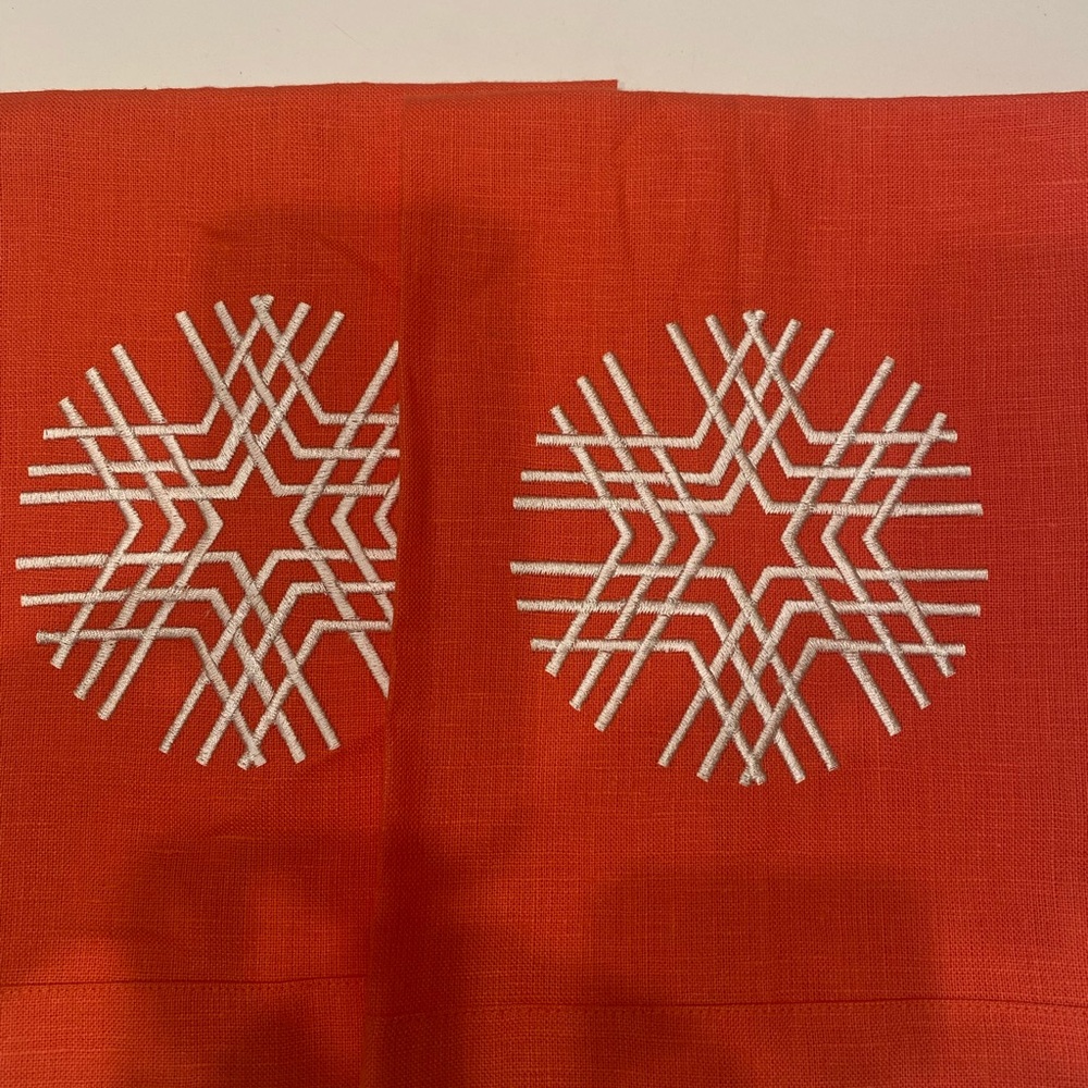 ANALI Linen Hand or Guest Towels in a beautiful Coral Color. Luxury linen. 20”L
